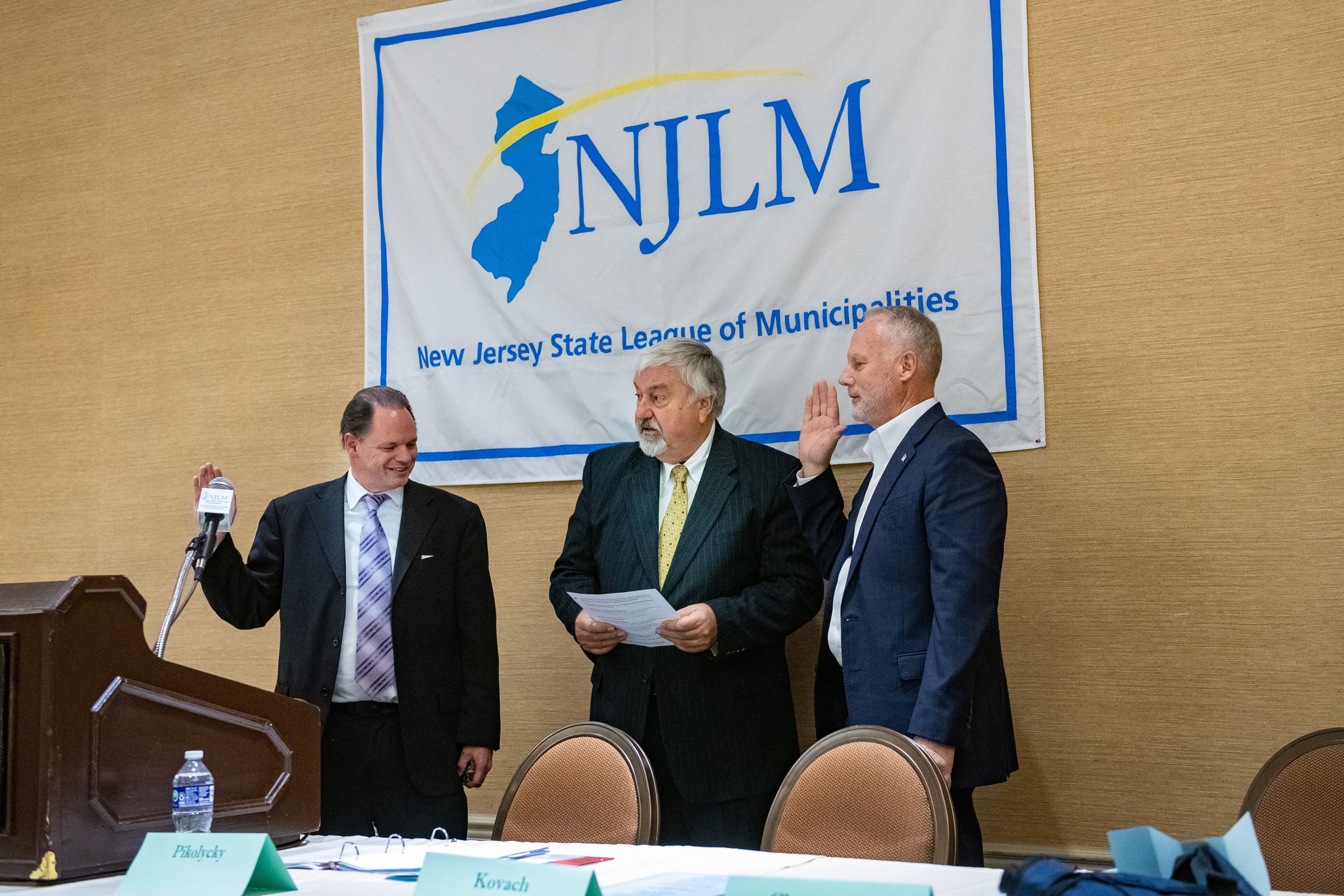Ray Heck and William Chegwidden sworn in by William Pikolycky at League Business Meeting.